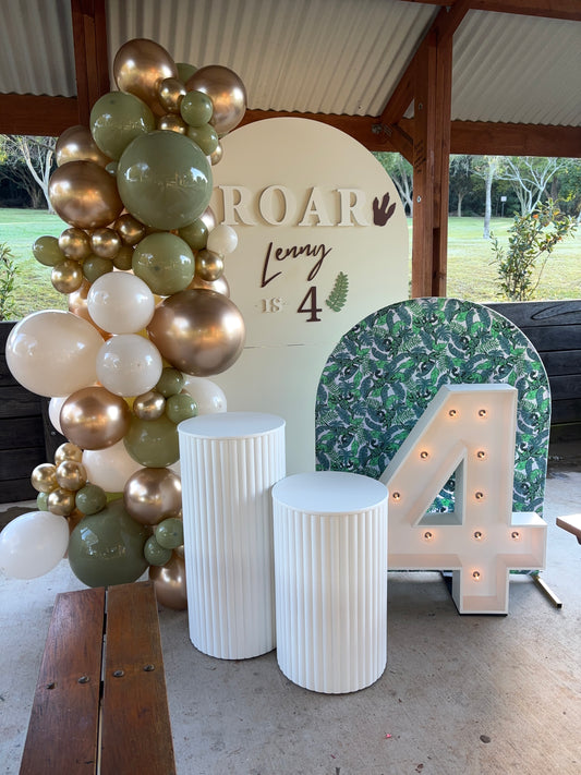 Large Timber Arch Backdrop Hire