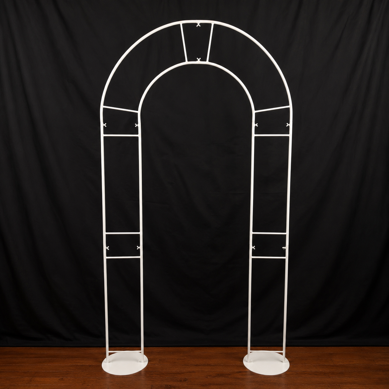 White Metal Arch Backdrop Hire