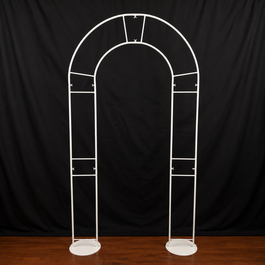White Metal Arch Backdrop Hire
