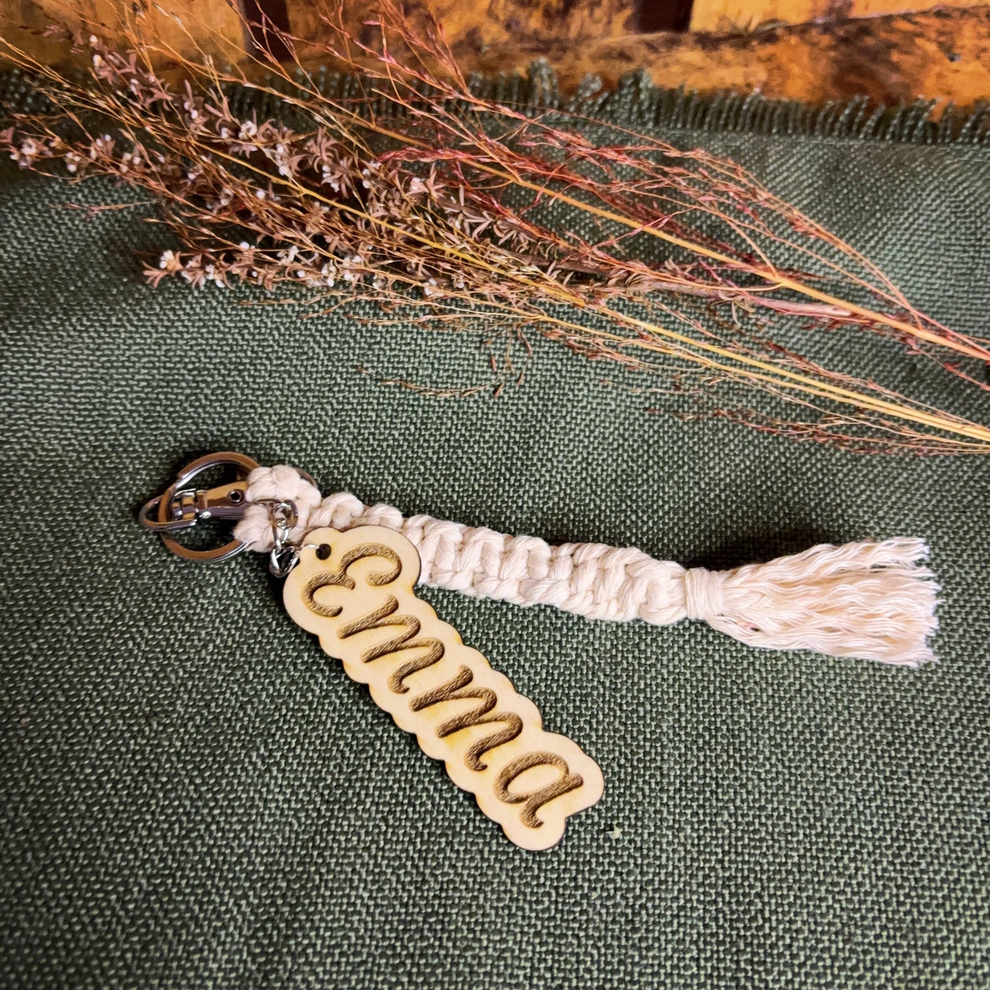 Personalised Macramé Name Keyring