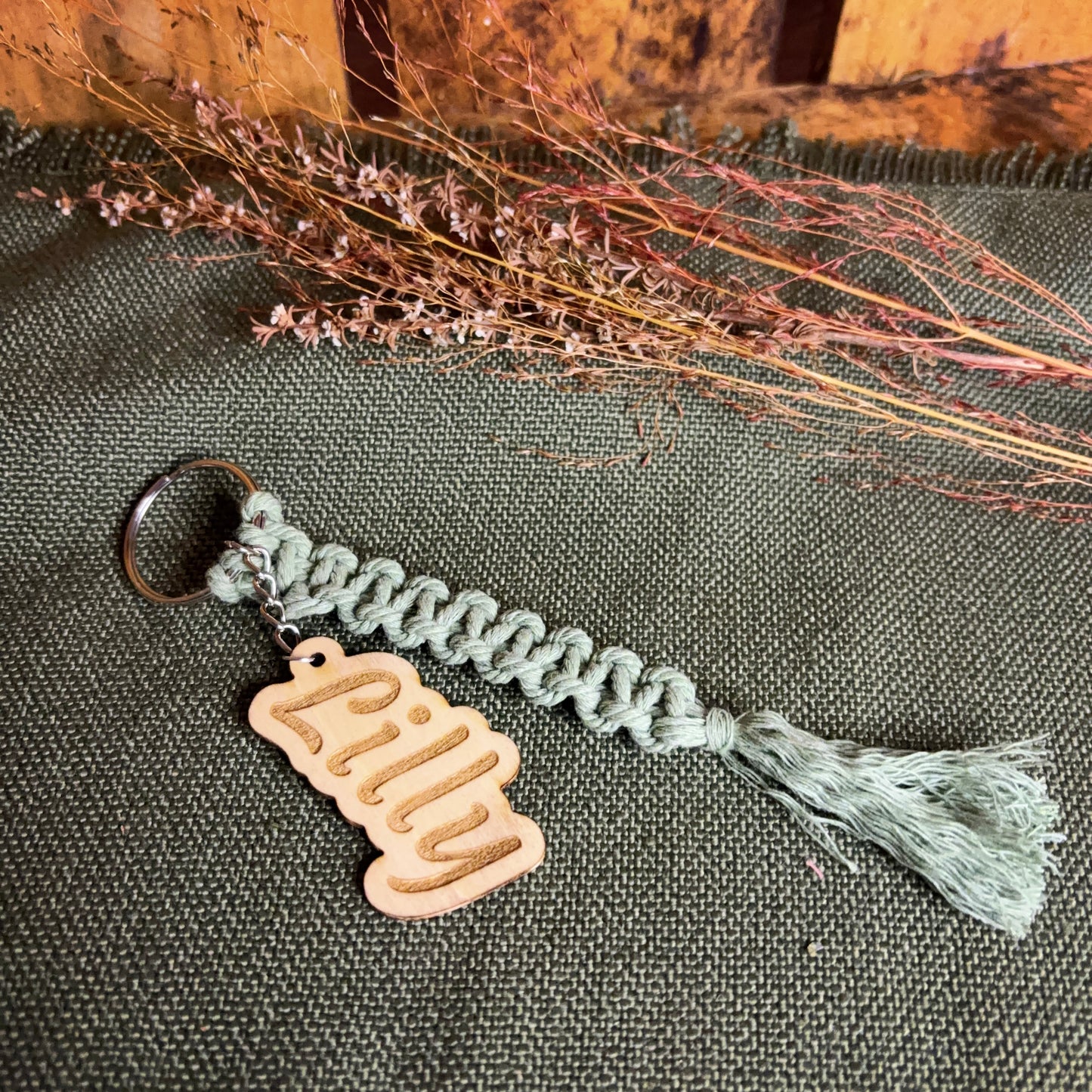 Personalised Macramé Name Keyring