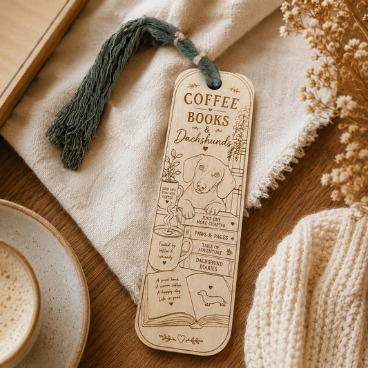 Bookmark - Coffee, Books & Dachshunds