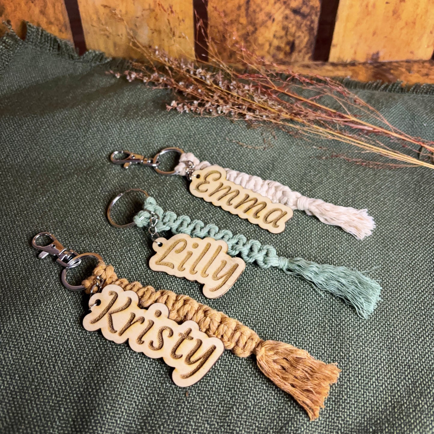 Personalised Macramé Name Keyring