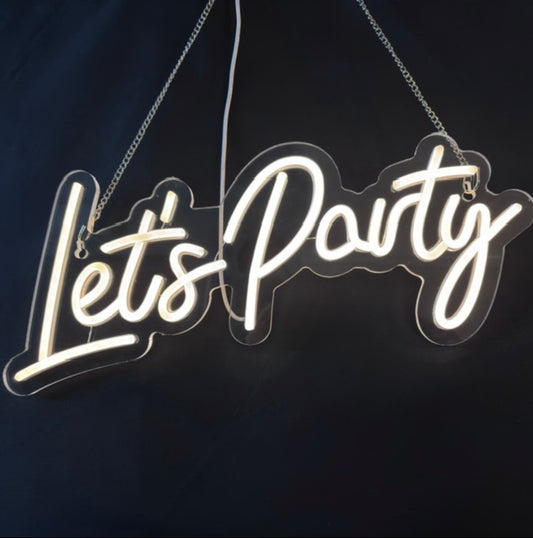 Let's Party Neon Sign Hire