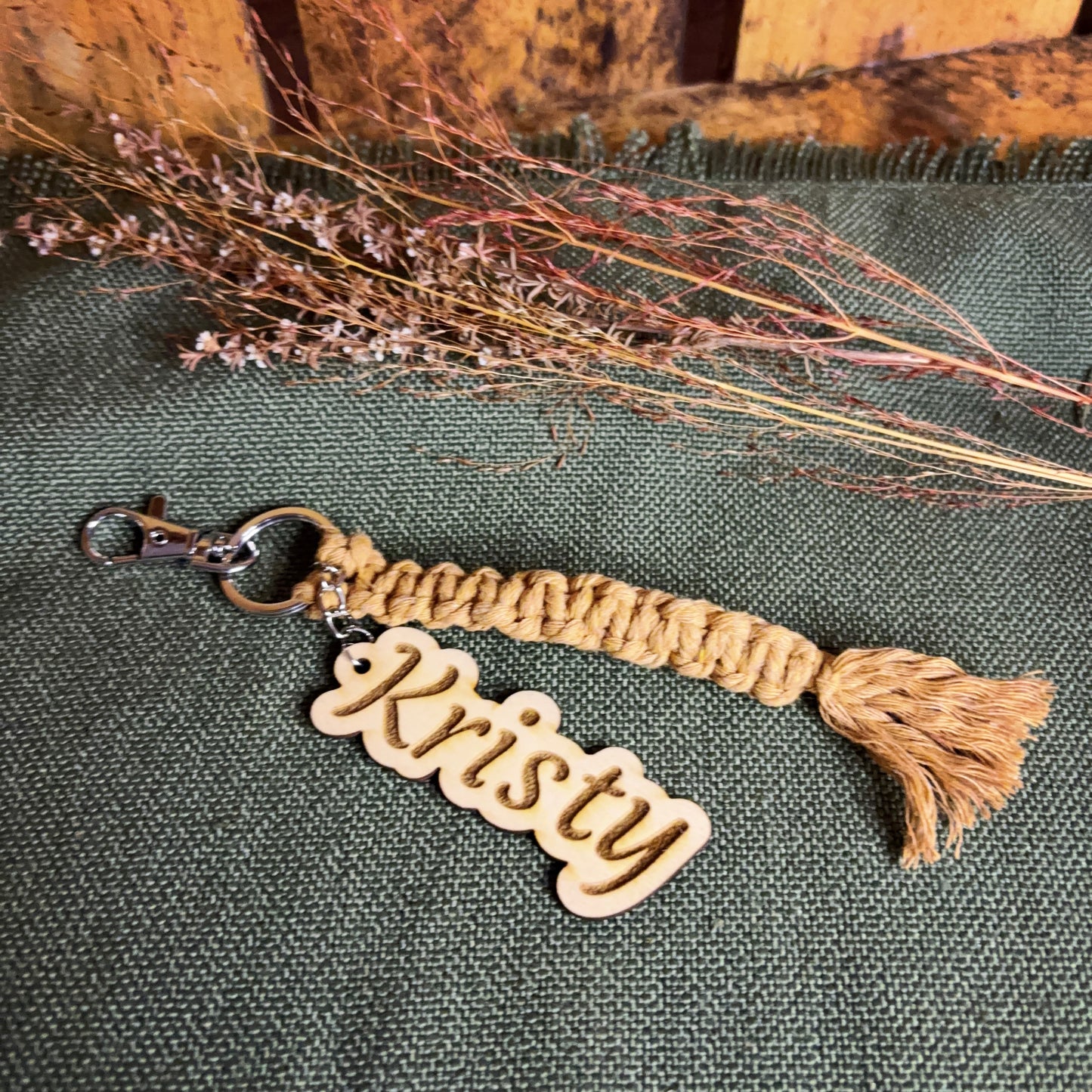 Personalised Macramé Name Keyring