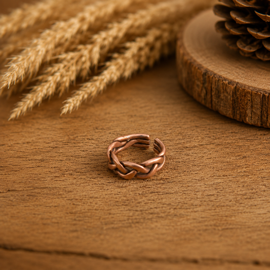 Triple Plait Copper Ring